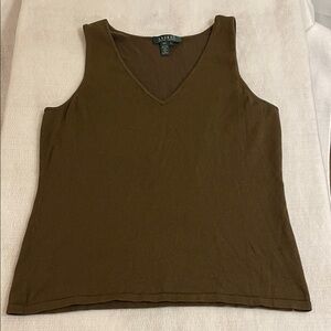 Ralph Lauren Brown V-Neck Tank Top